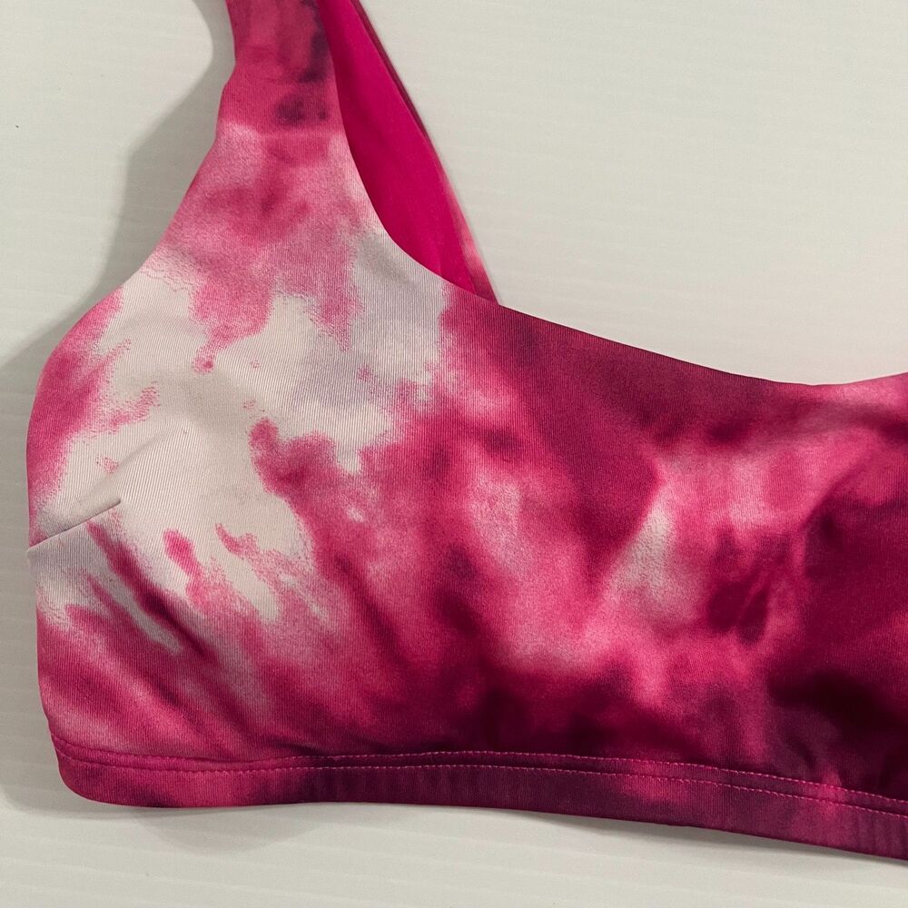 Nike Swim Pink Tie Dye Bikini Top Scoop Neck Brand New With Tags Adjustable XS - Picture 6 of 9